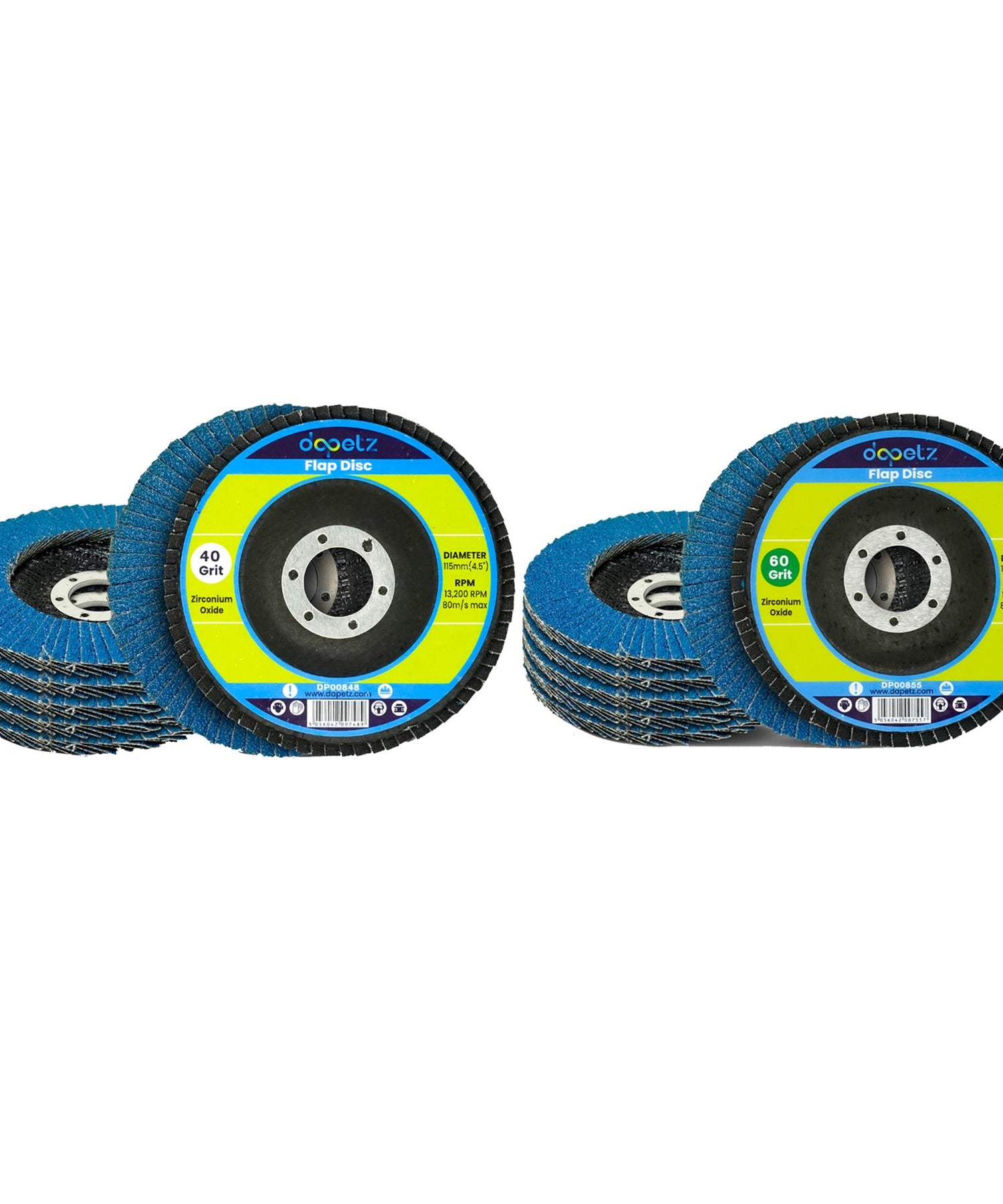 10pcs Flap Grinding Sanding Discs 115mm 4.5" 40/60 Grit Angle Wheel  by Dapetz