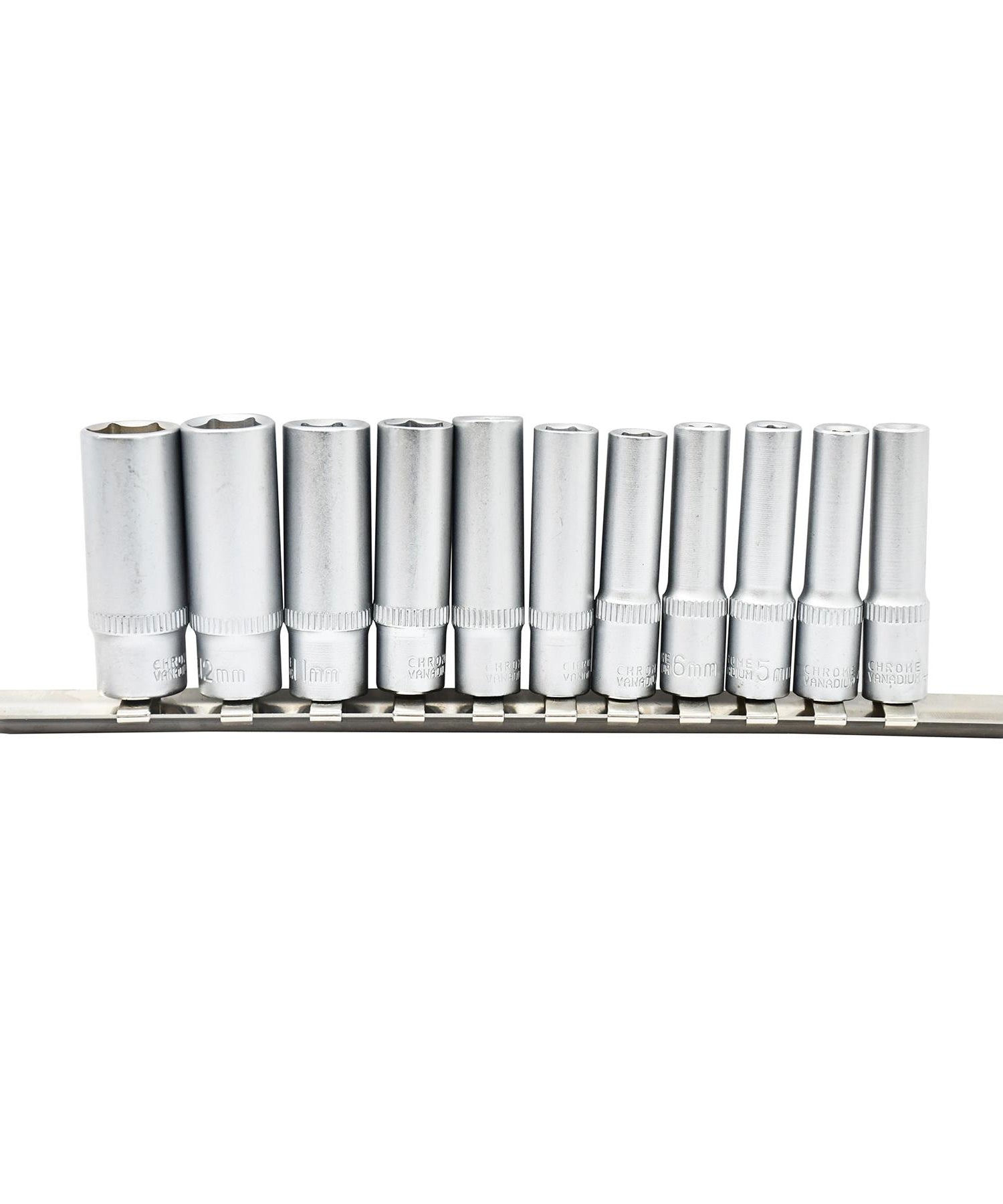 1/4" Deep Socket Set 11Pc 4 - 13mm Deep Drive Sockets Cr-V Long Reach By Dapetz