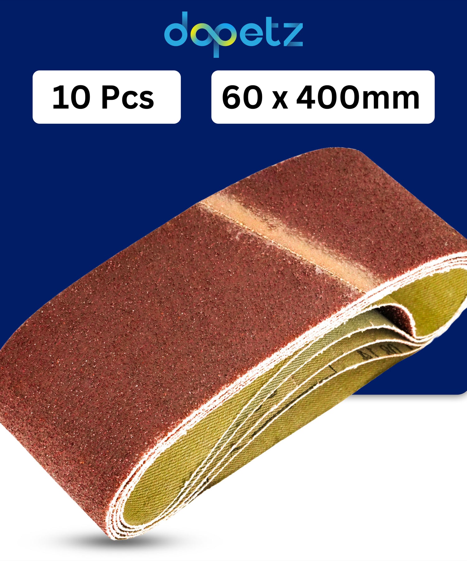 10 Pack 80 Grit 60 X 400mm Sanding Belts Sanders Medium With Extra Top-Skive