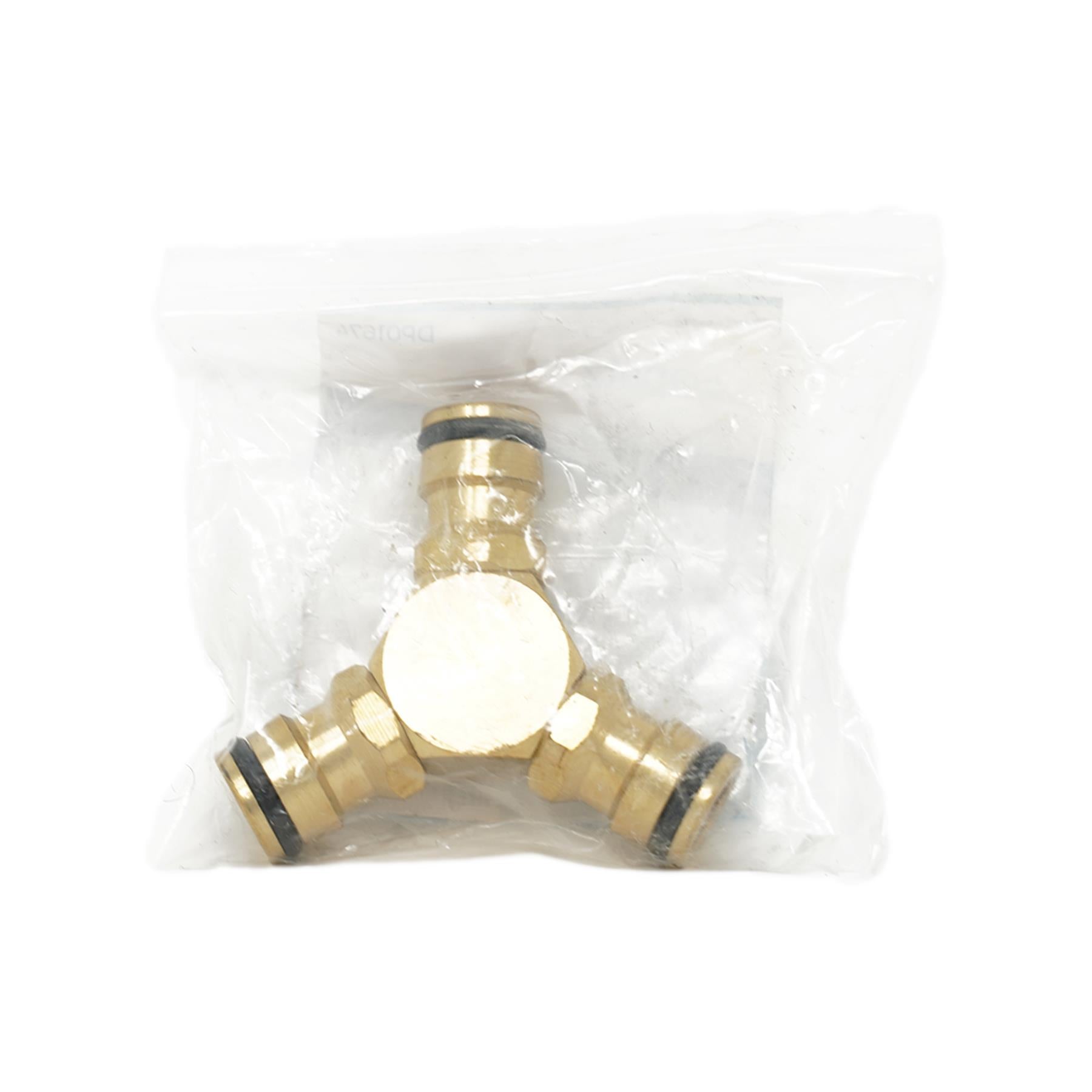 3 Way Hose Quick Connector 1/2" Brass Male Solid Joiner | Garden Work Kit by Dapetz