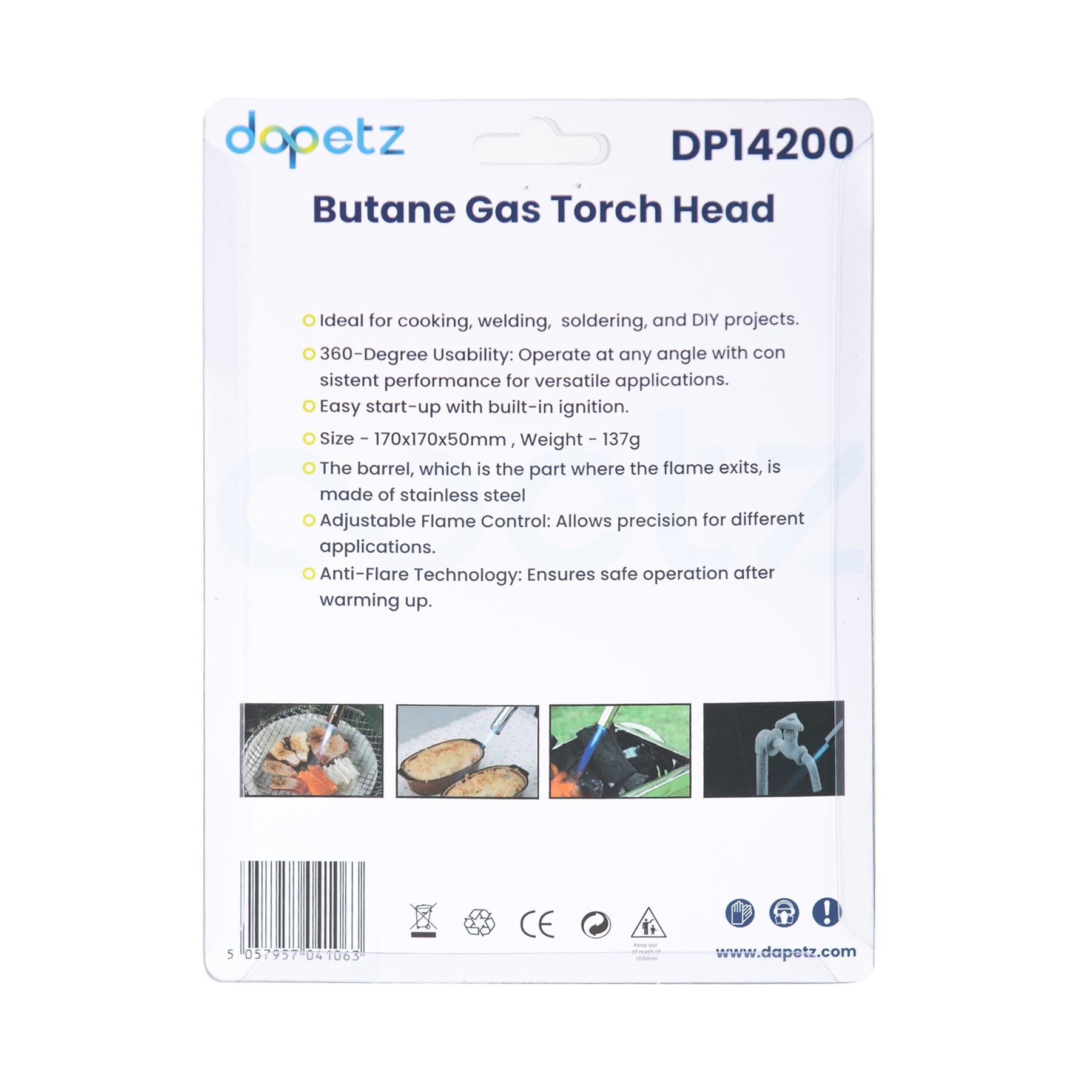 Blow Torch Butane Gas Auto Chef Creme Brulee Cooking Soldering Camping 1 Gas Can