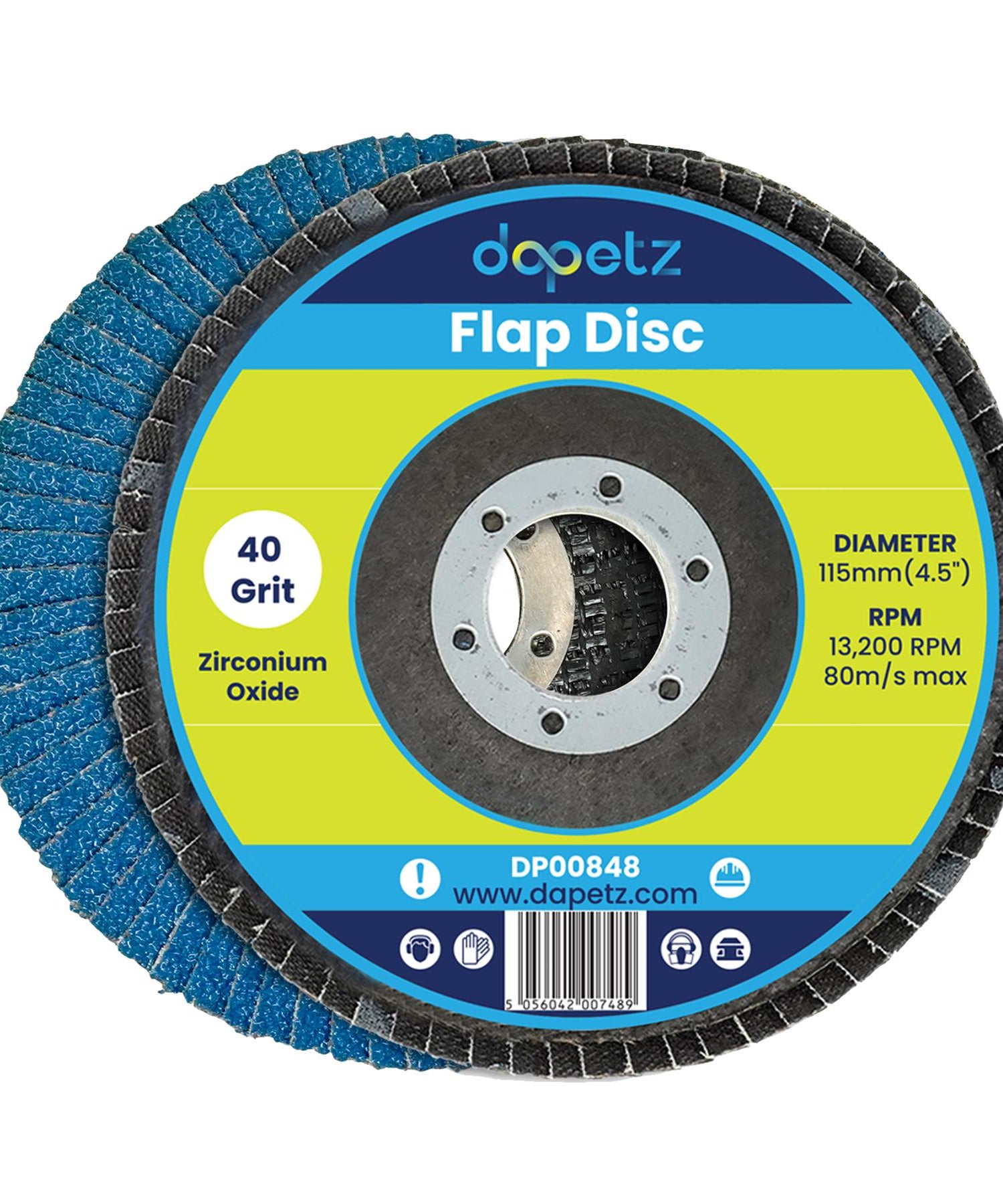 FLAP GRINDING SANDING DISCS 115mm 4.5" 40 GRIT 50PC ANGLE WHEEL ZIRCON BY DAPETZ