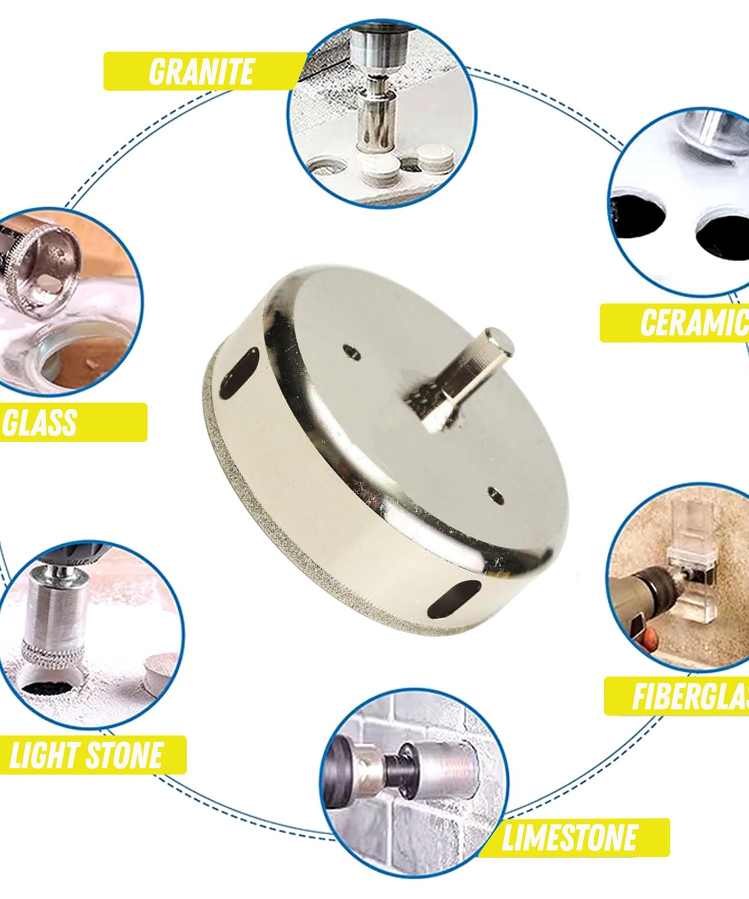 Diamond Holesaw Drill Bit 100mm Cutter Tile Ceramic Glass Porcelain Marble By Dapetz