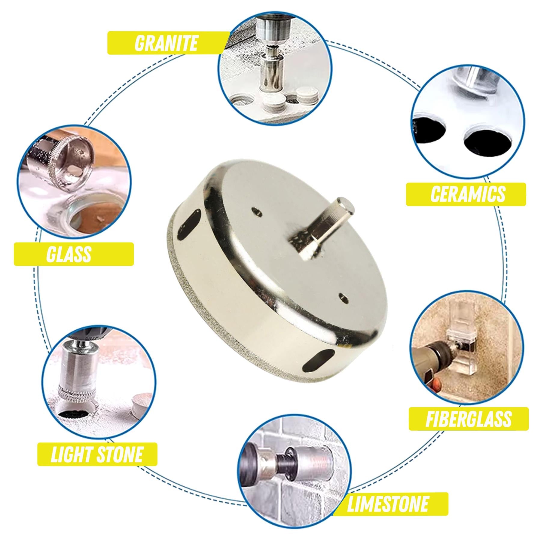 Diamond Holesaw Drill Bit 100mm Cutter Tile Ceramic Glass Porcelain Marble By Dapetz