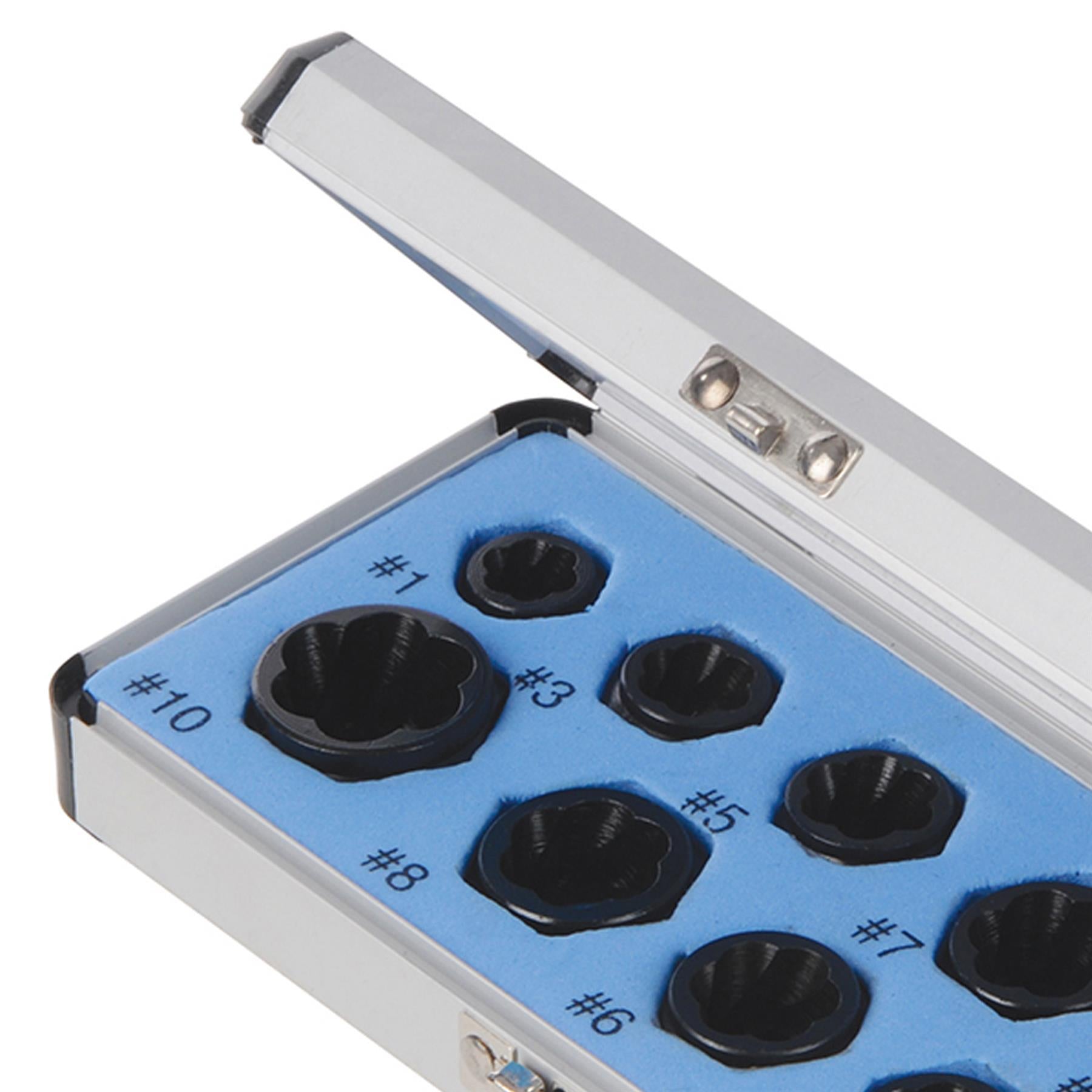 (Pack of 10) Damaged Nut Bolt Remover Set 9-19mm | Broken Bolt Removal Kit by Dapetz