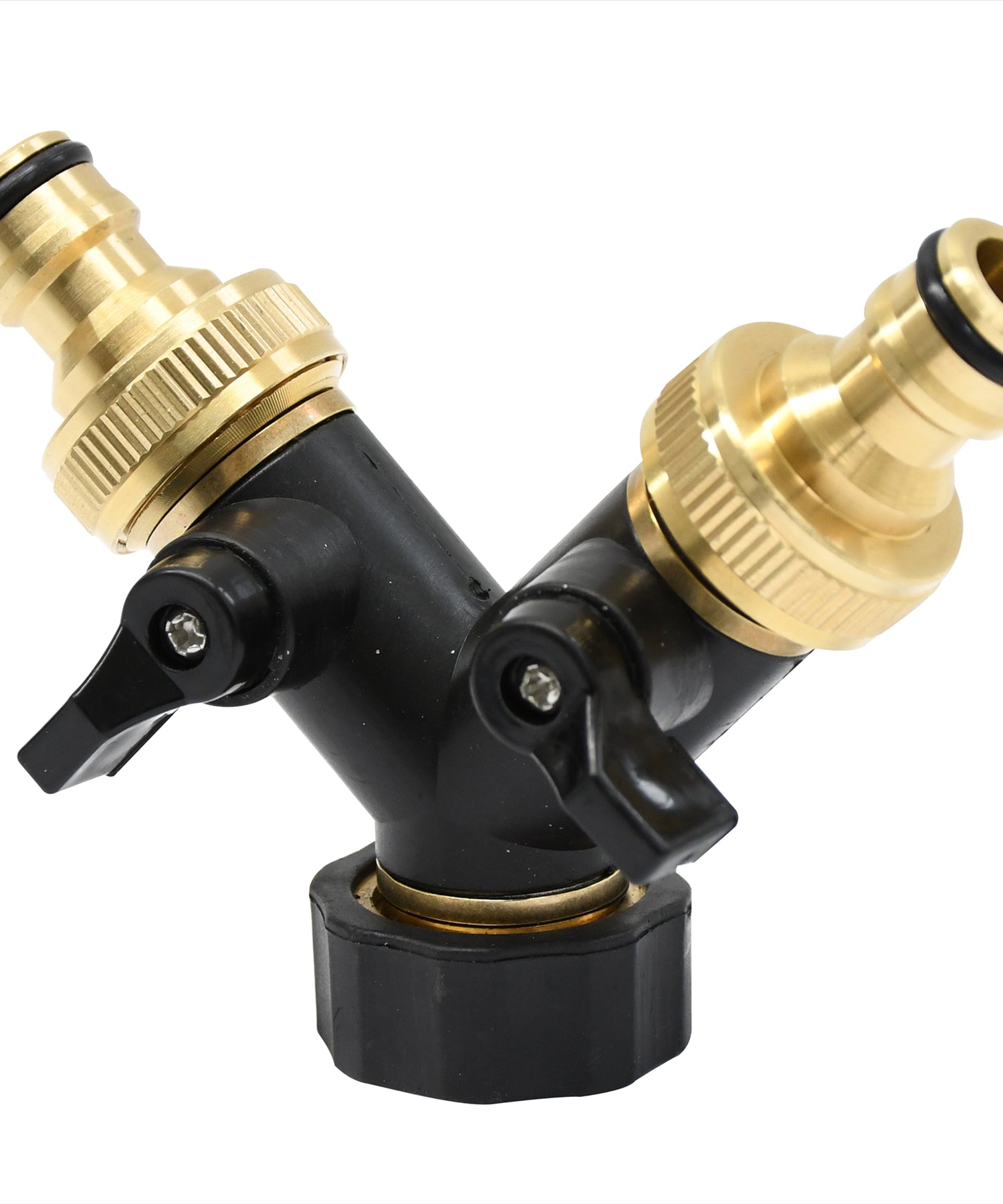 2-Way Hose Connector Splitter 3/4" Brass Double Garden Tap Adapter | Strong Metal by Dapetz