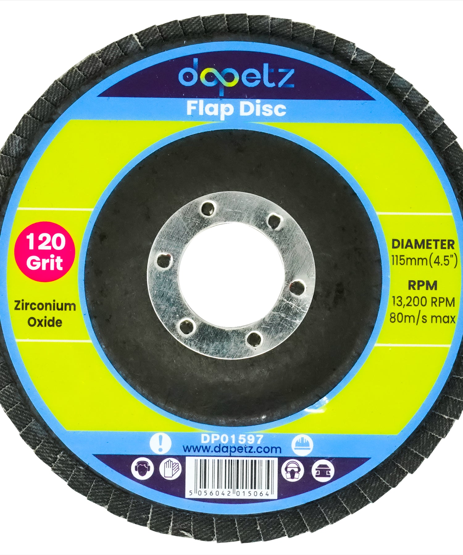 Flap Sanding Disc 4.5" 115mm 120 Grit Grinding Zirconium Oxide Wheels 25PCS By Dapetz