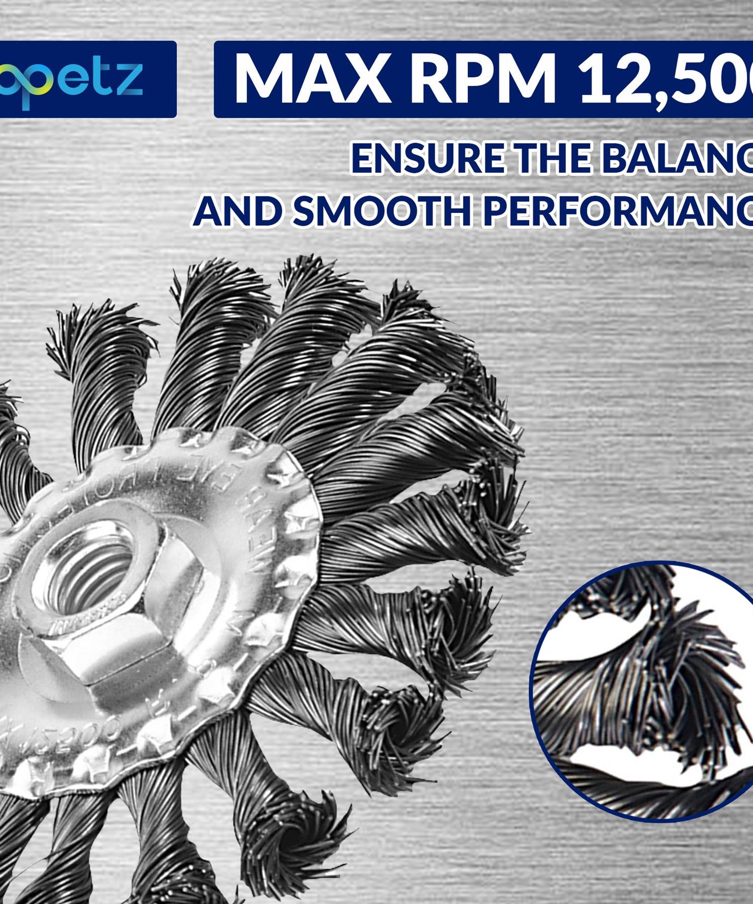 Twist Knot Wire Wheel Brush 115mm 125mm Steel Rust Scale Removal Slag by Dapetz