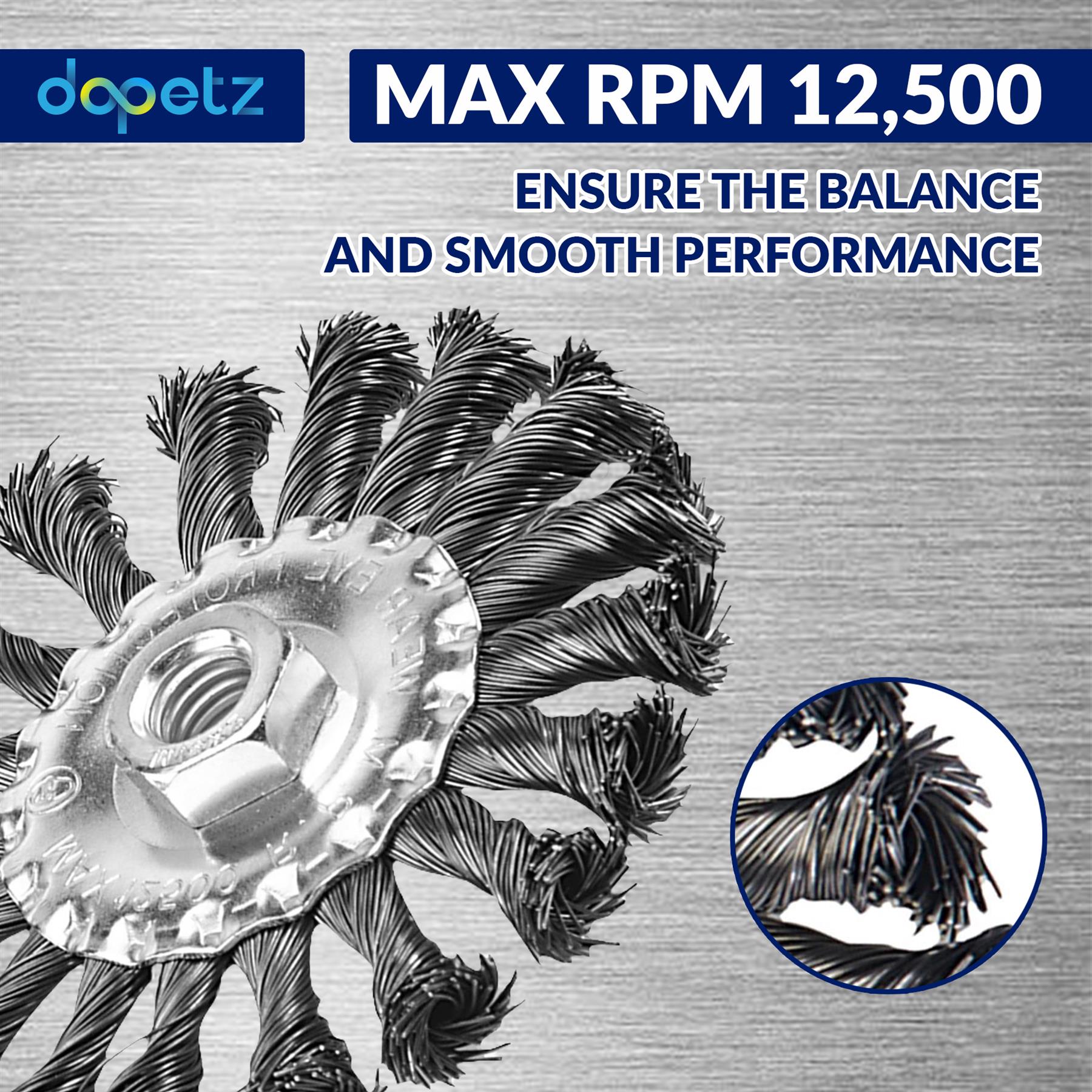 Twist Knot Wire Wheel Brush 115mm 125mm Steel Rust Scale Removal Slag by Dapetz