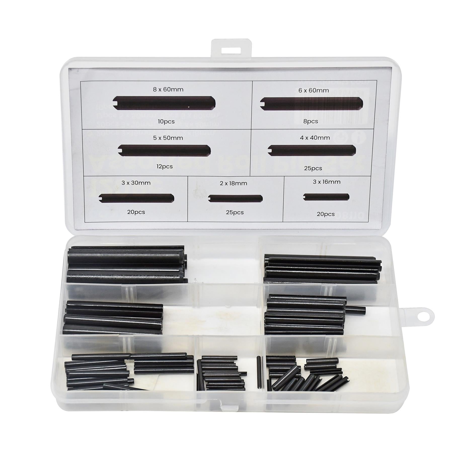 Comprehensive 120-Piece Assorted Roll Pin Set Tension Spring, Sellock, C Pins, Mixed Pack By Dapetz