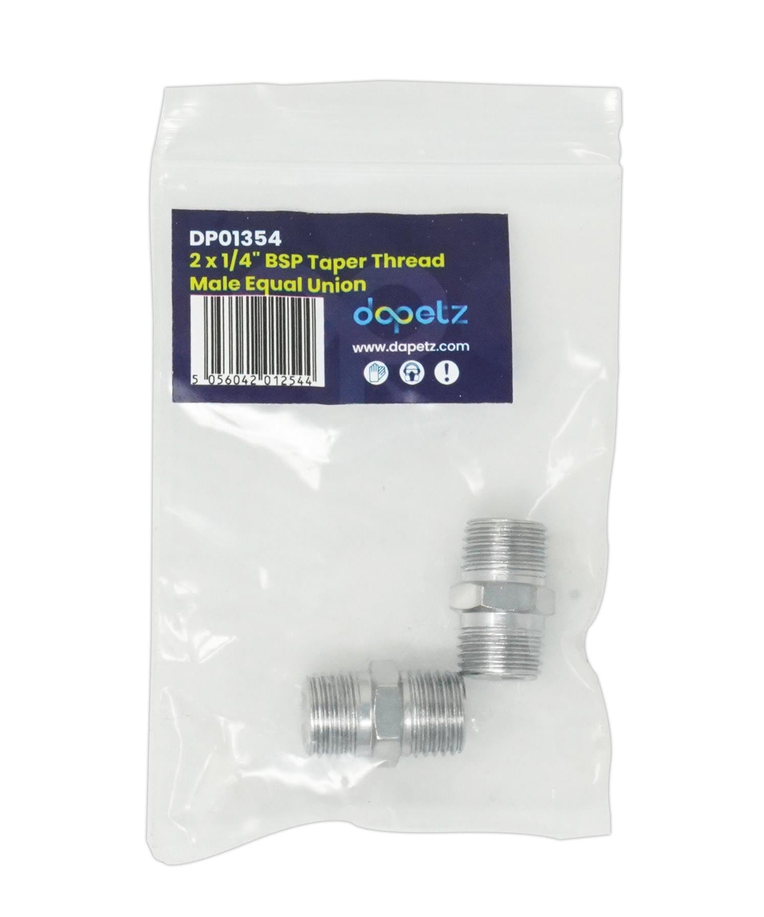 2 Equal Union Connector 1/4" Double Male Adaptor Airline Compressor Hose Fitting