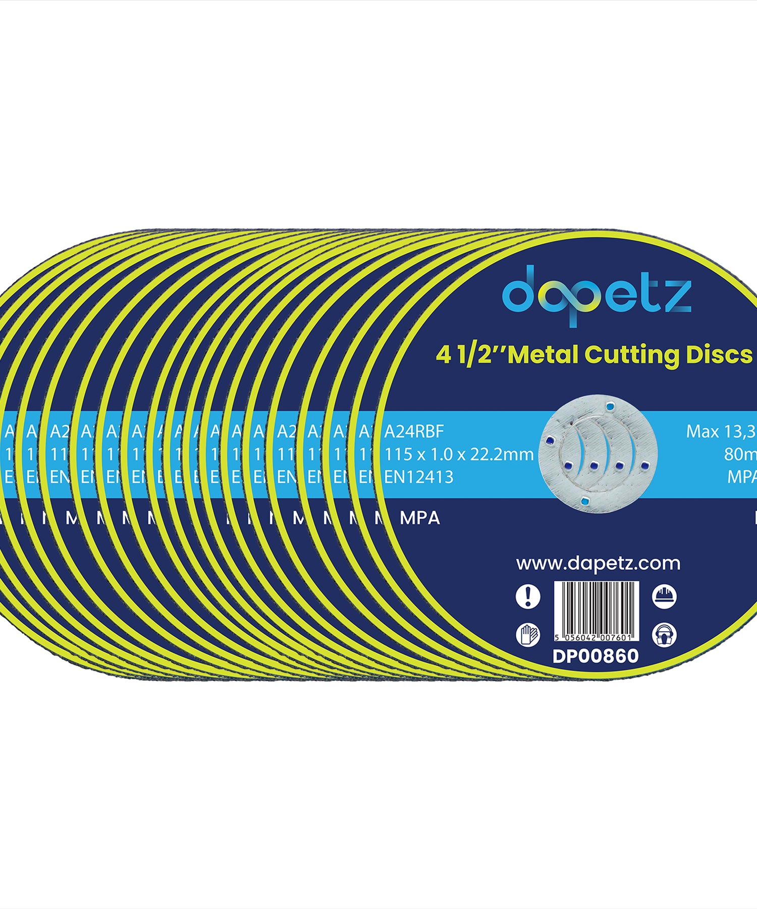 20X Ultra-Thin Durable Cutting Blade Disc 115mm Steel & Stainless By Dapetz