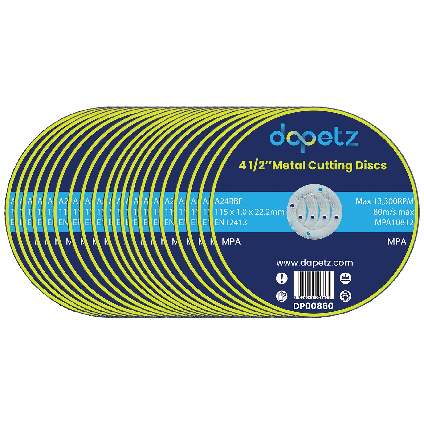 20X Ultra-Thin Durable Cutting Blade Disc 115mm Steel & Stainless By Dapetz