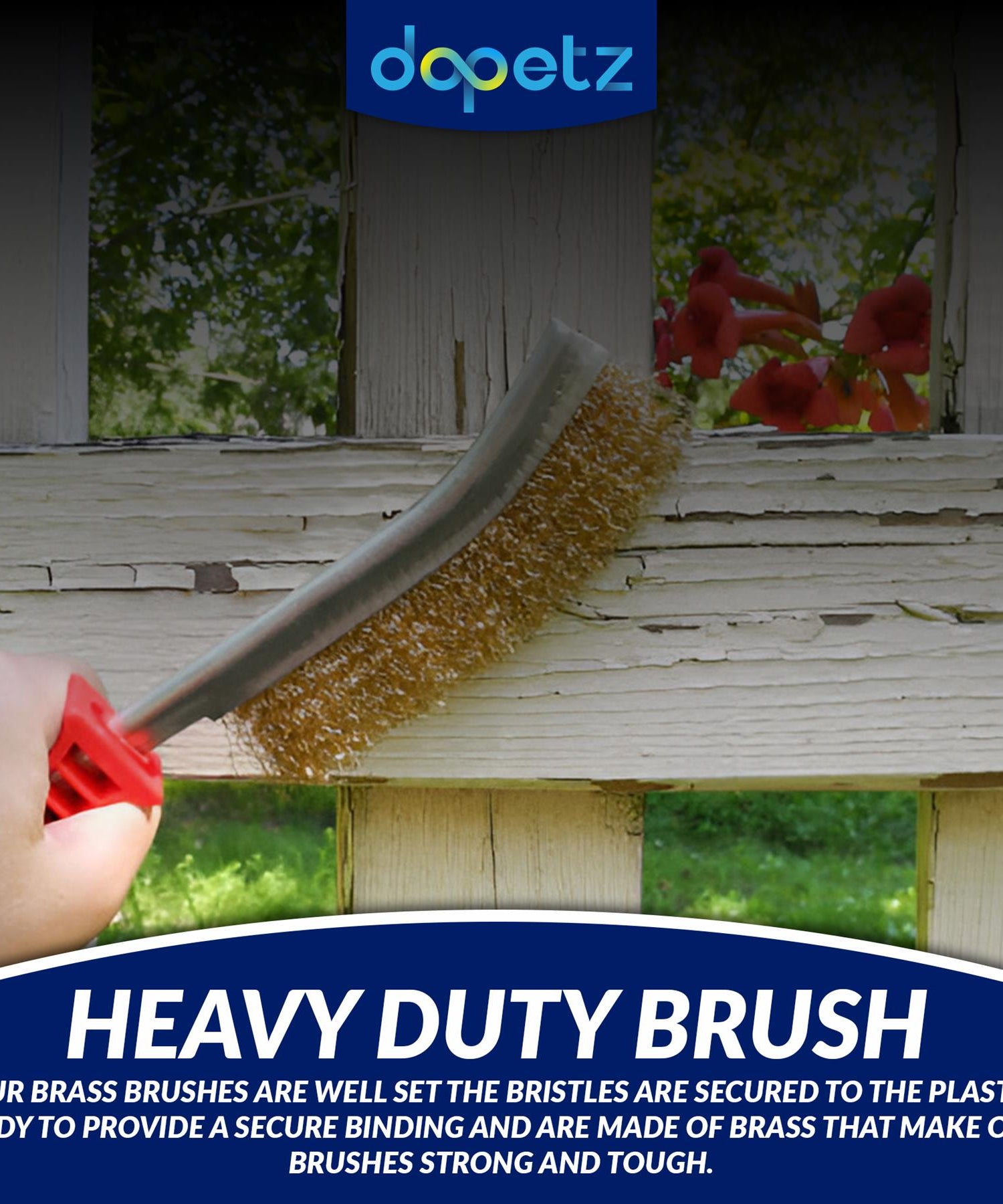 Brass Coated Hand Wire Brush With Plastic Handle . Heavy Duty DIY Tool Paint Rust Remover 35mm by Daptez