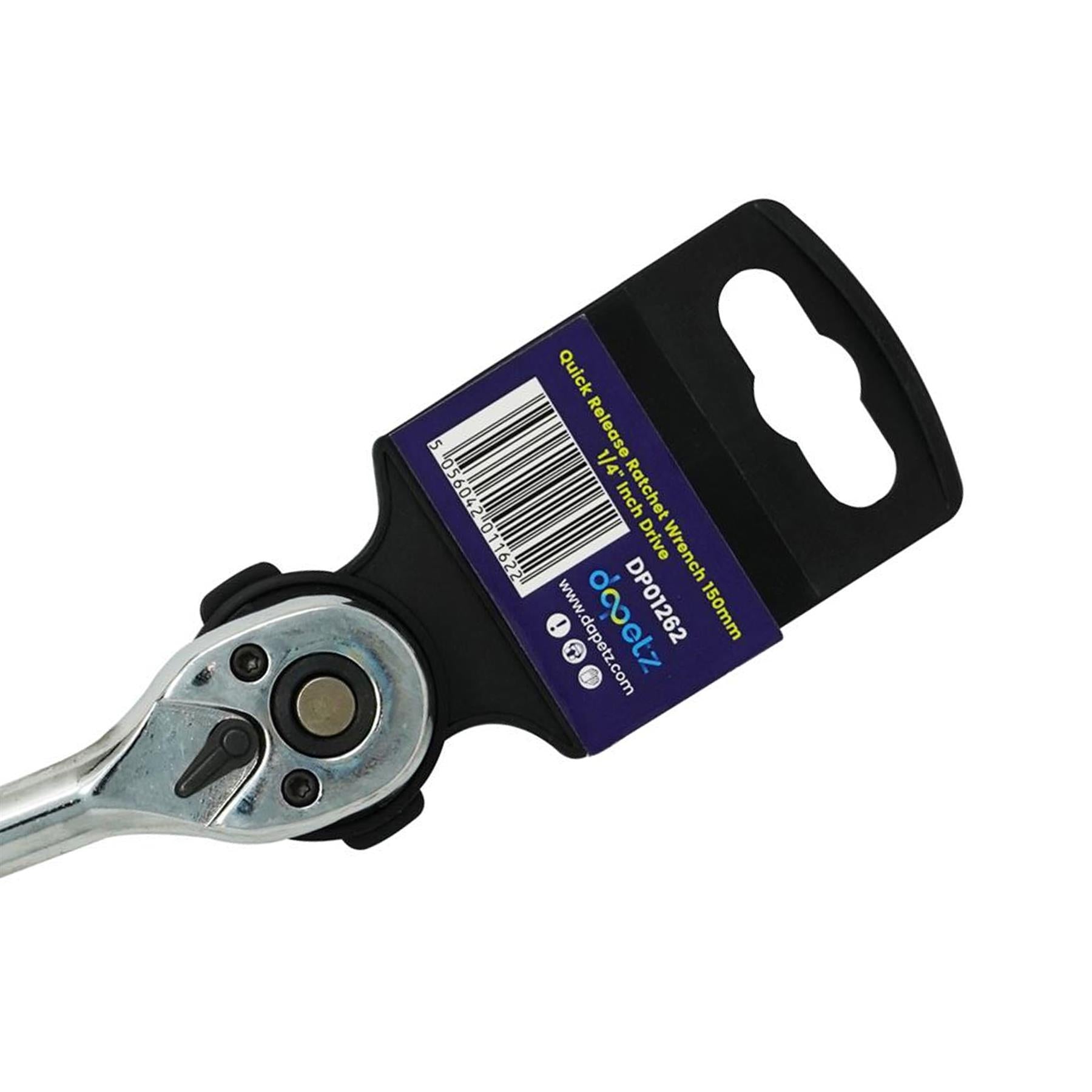 Quick Release Ratchet Wrench 150mm 1/4" Inch Drive With Warranty Crv By Dapetz