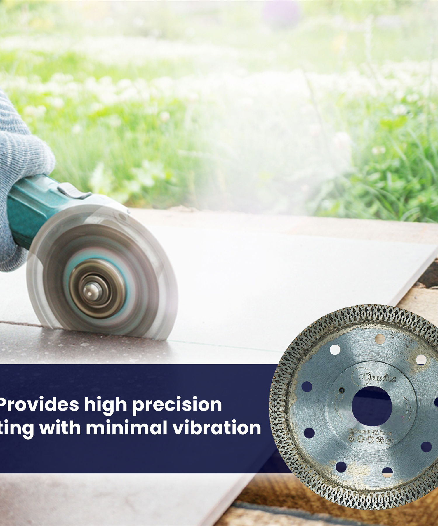 Diamond Disc Turbo 115mm Cutting (Hot Press Disc) with Flane by Dapetz