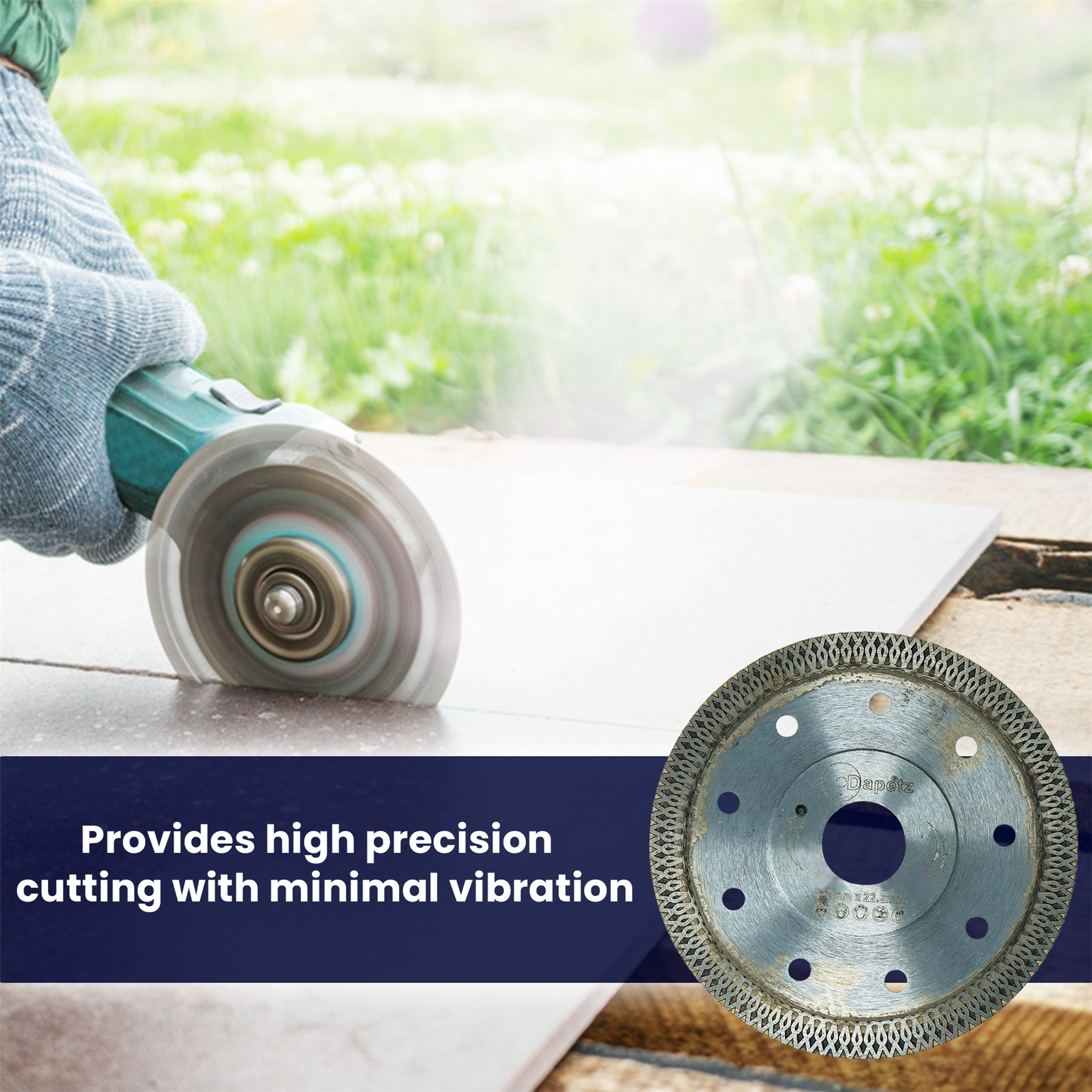 Diamond Disc Turbo 115mm Cutting (Hot Press Disc) with Flane by Dapetz