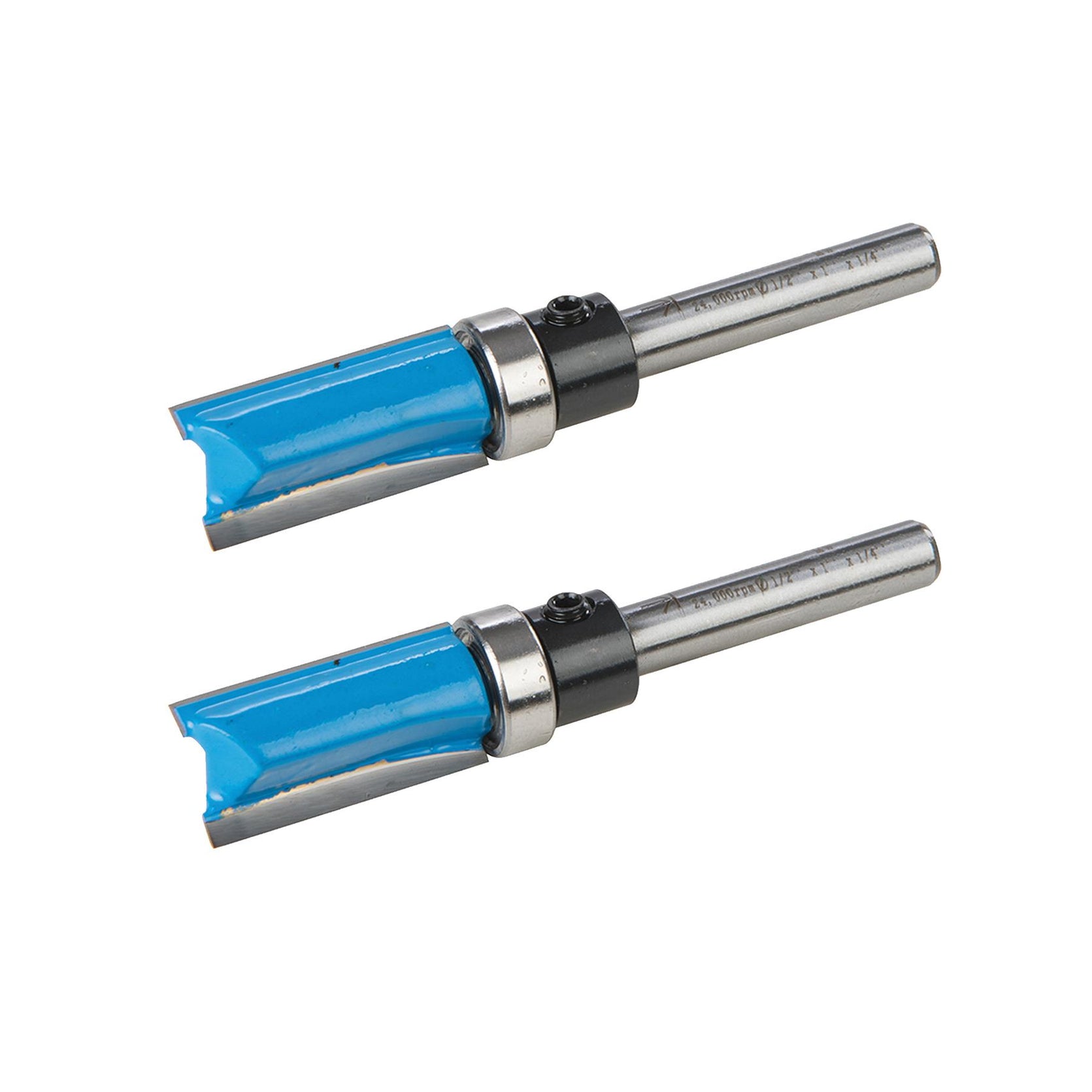 2PC Router Bit Set Template Cutter 1/4" Shank Straight Woodwork Wood Flush Trim