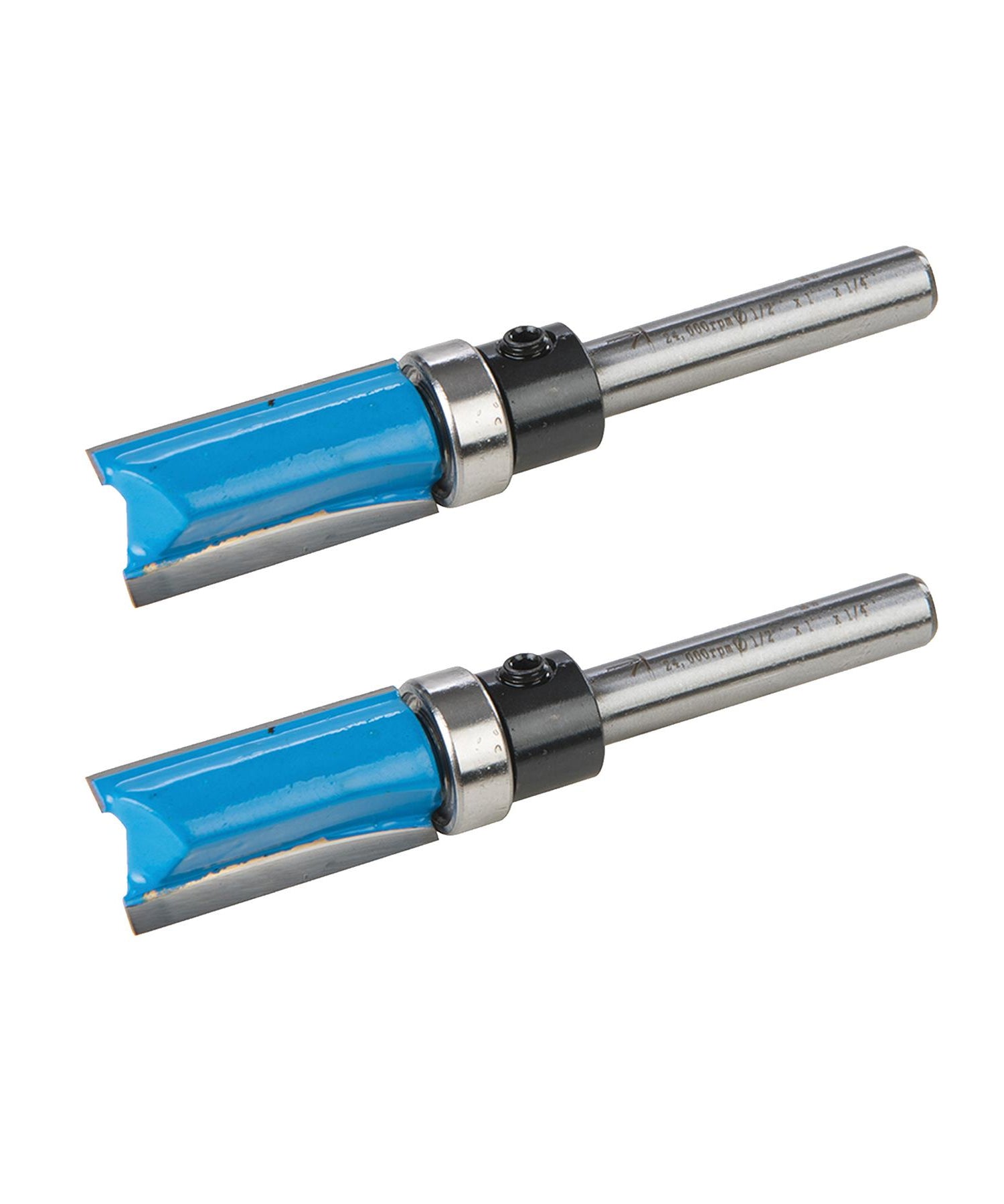 2PC Router Bit Set Template Cutter 1/4" Shank Straight Woodwork Wood Flush Trim