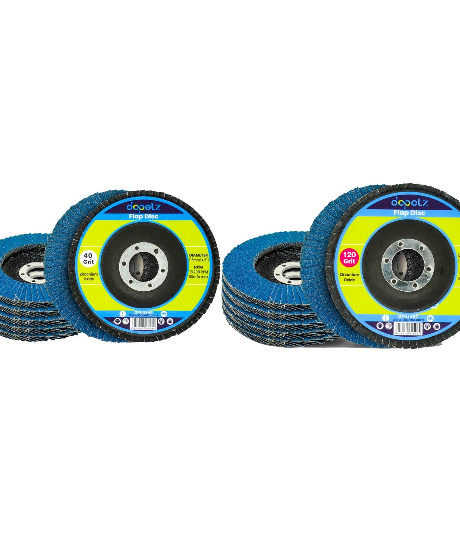 Flap Discs 115mm Sanding 10Pcs 40 120 Grit Grinding Disc 4.5" Zirconium Oxide ny Dapetz