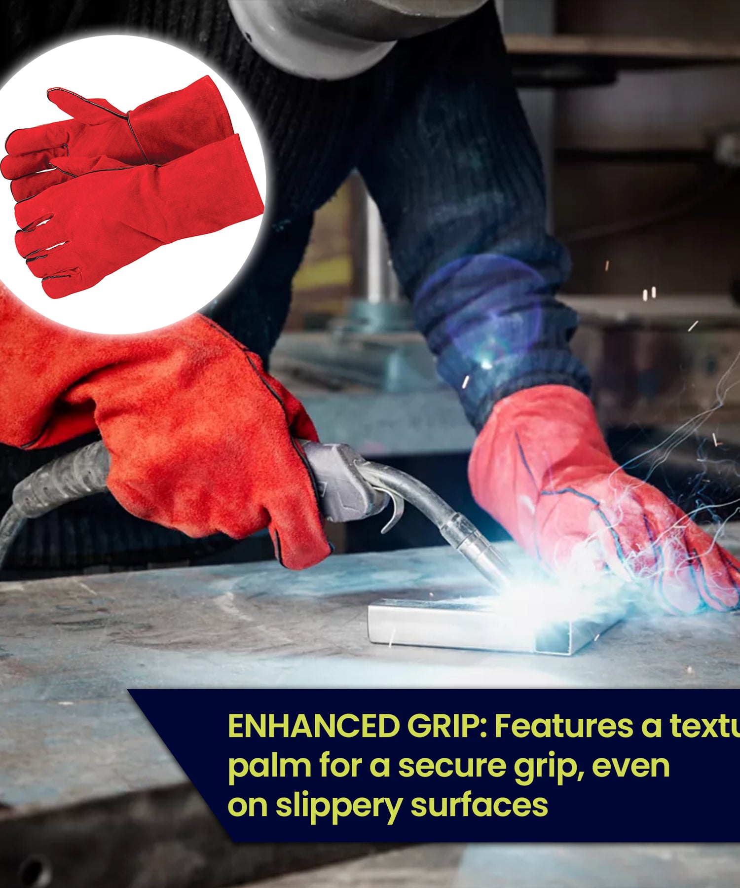 Gauntlet Gloves 14" (350mm) Stove, BBQ, Wood Burning, Logs, Heat Resistant. Welding By Dapetz