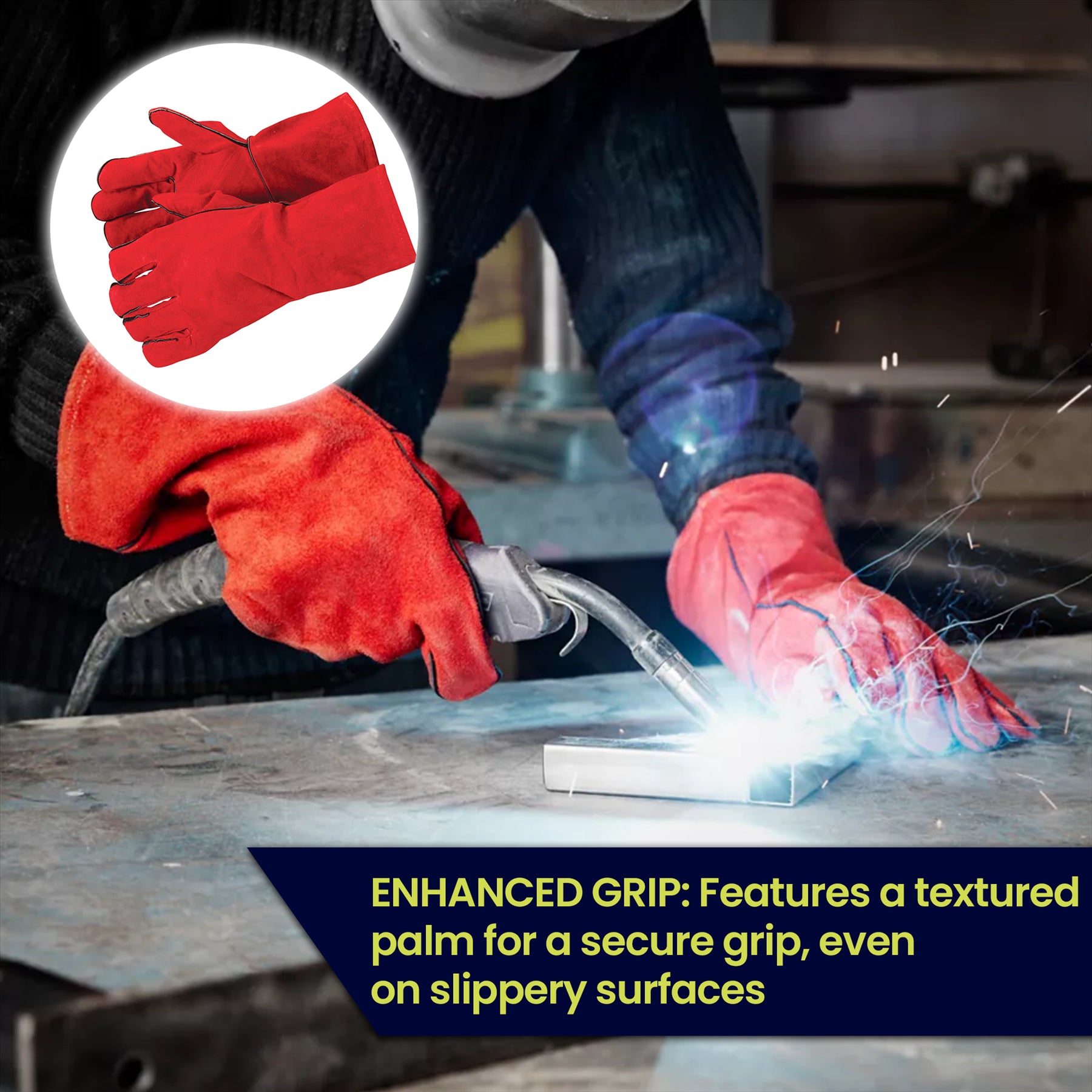 Gauntlet Gloves 14" (350mm) Stove, BBQ, Wood Burning, Logs, Heat Resistant. Welding By Dapetz