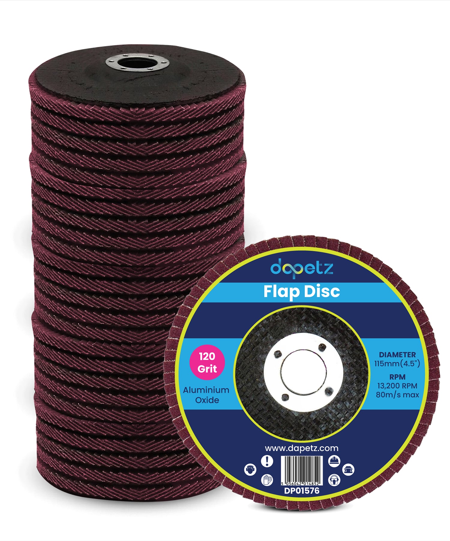 25pcs Flap Grinding Sanding Discs 115mm 4.5" 120 Grit Aluminium Oxide Angle Wheel For Bosch By Dapetz