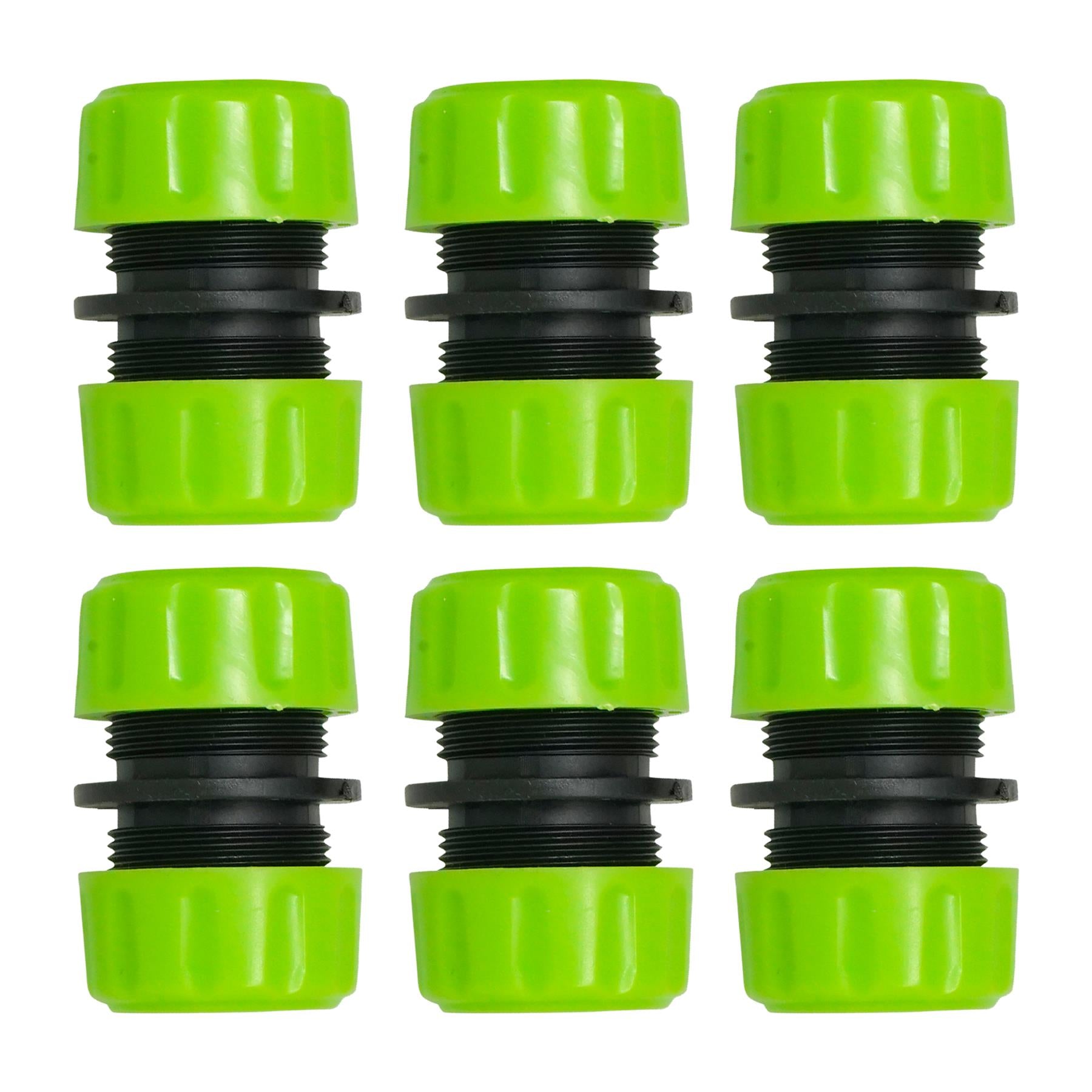1/2" Hose Joiner Female Garden Water Pipe Fitting Connector Plastic Green 6PC By Dapetz